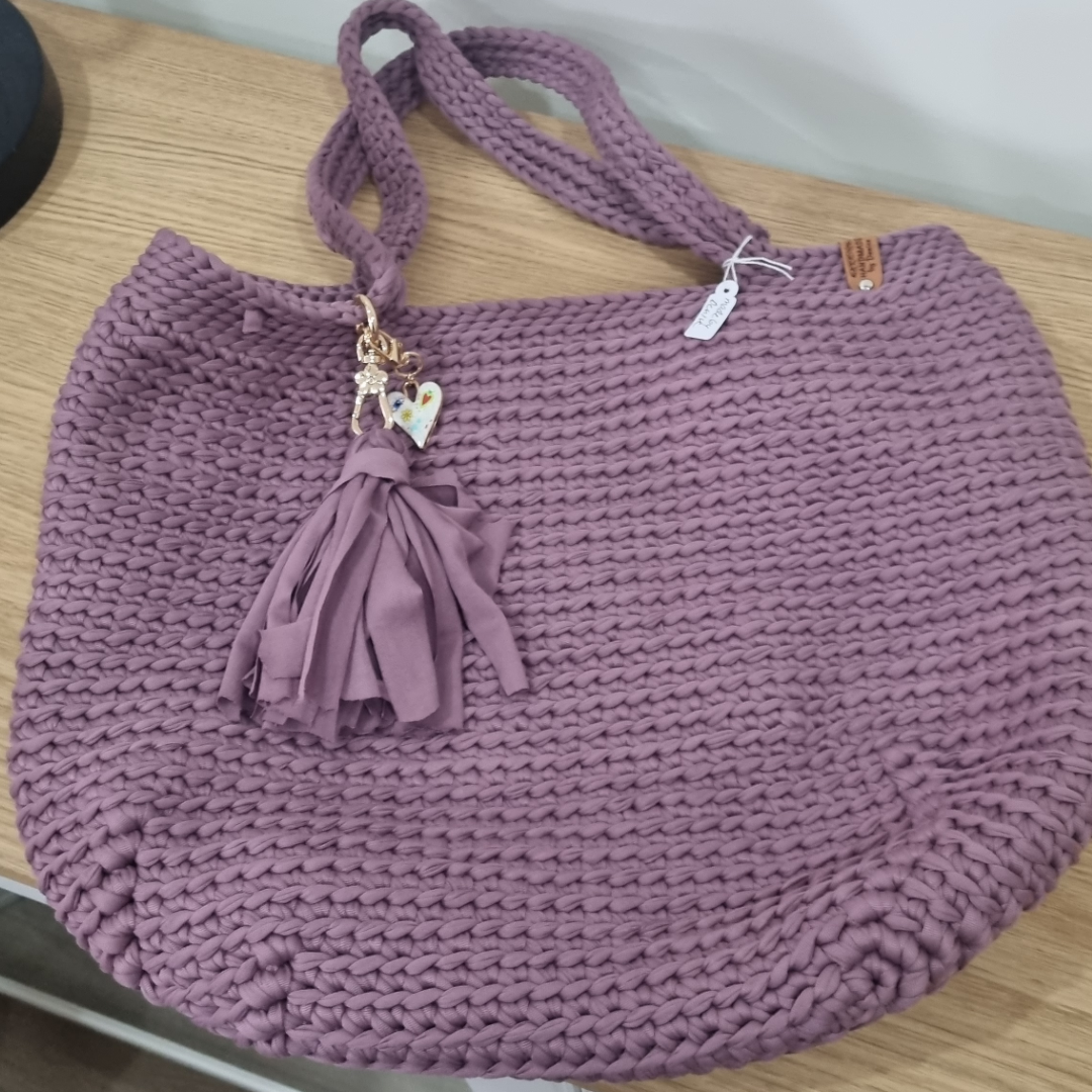 Coastal Loops - Handmade Crochet Tote – Mauve