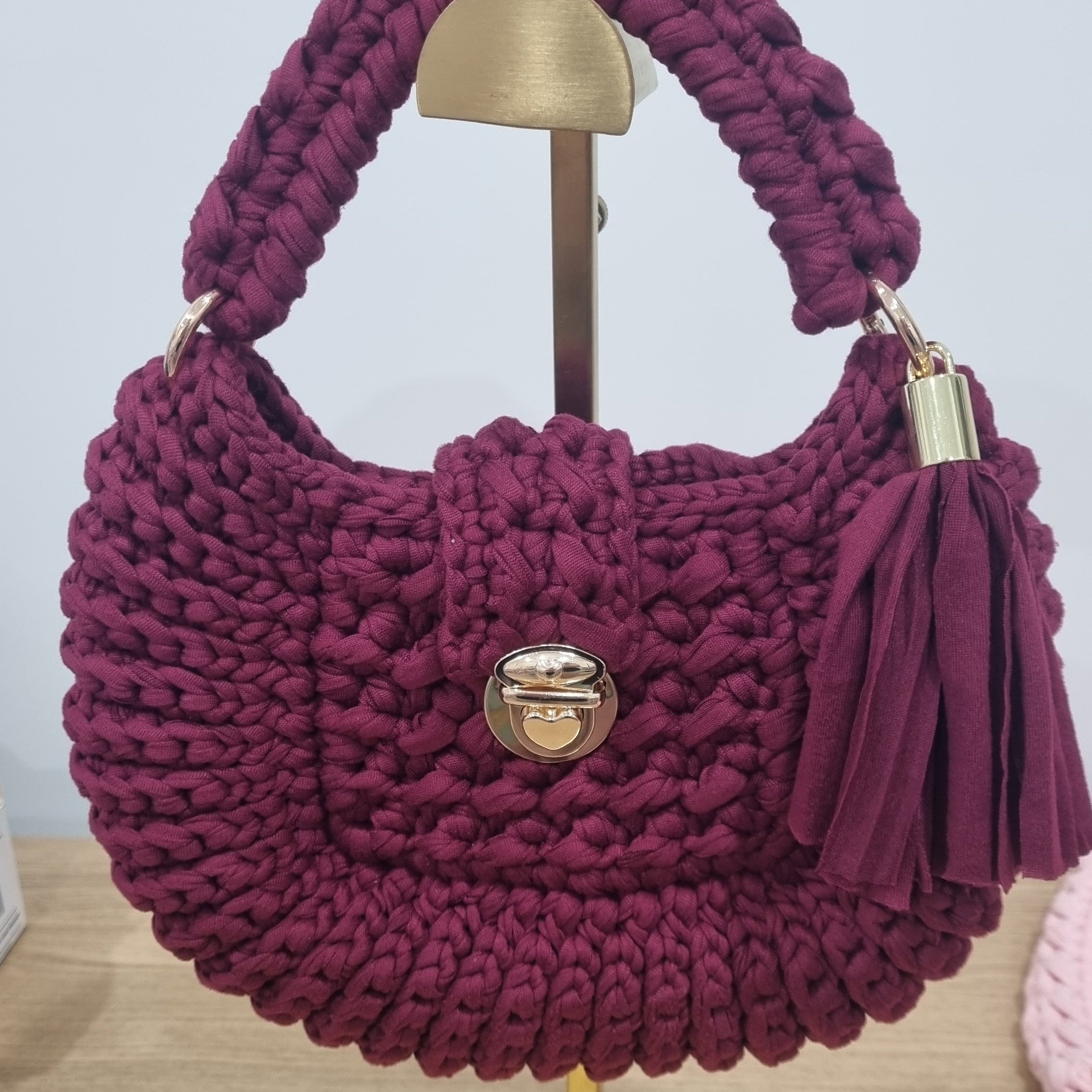 Coastal Loops – Aurora Clasp Handmade Crochet Bag