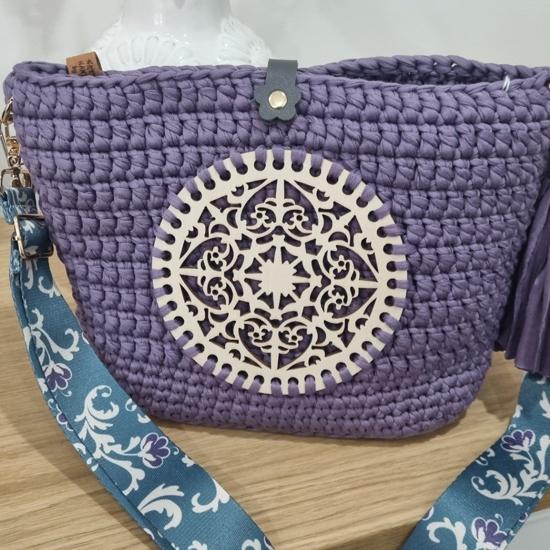Coastal Loops – Handmade Crochet Bag (Orchid Medallion)