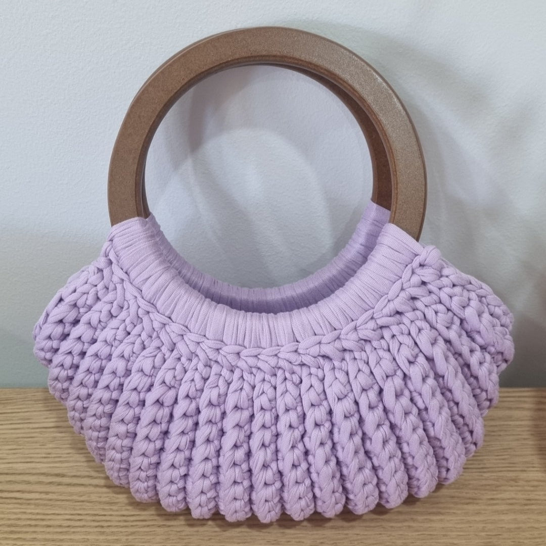 Coastal Loops – Handmade Crochet Handbag – Lilac Bloom