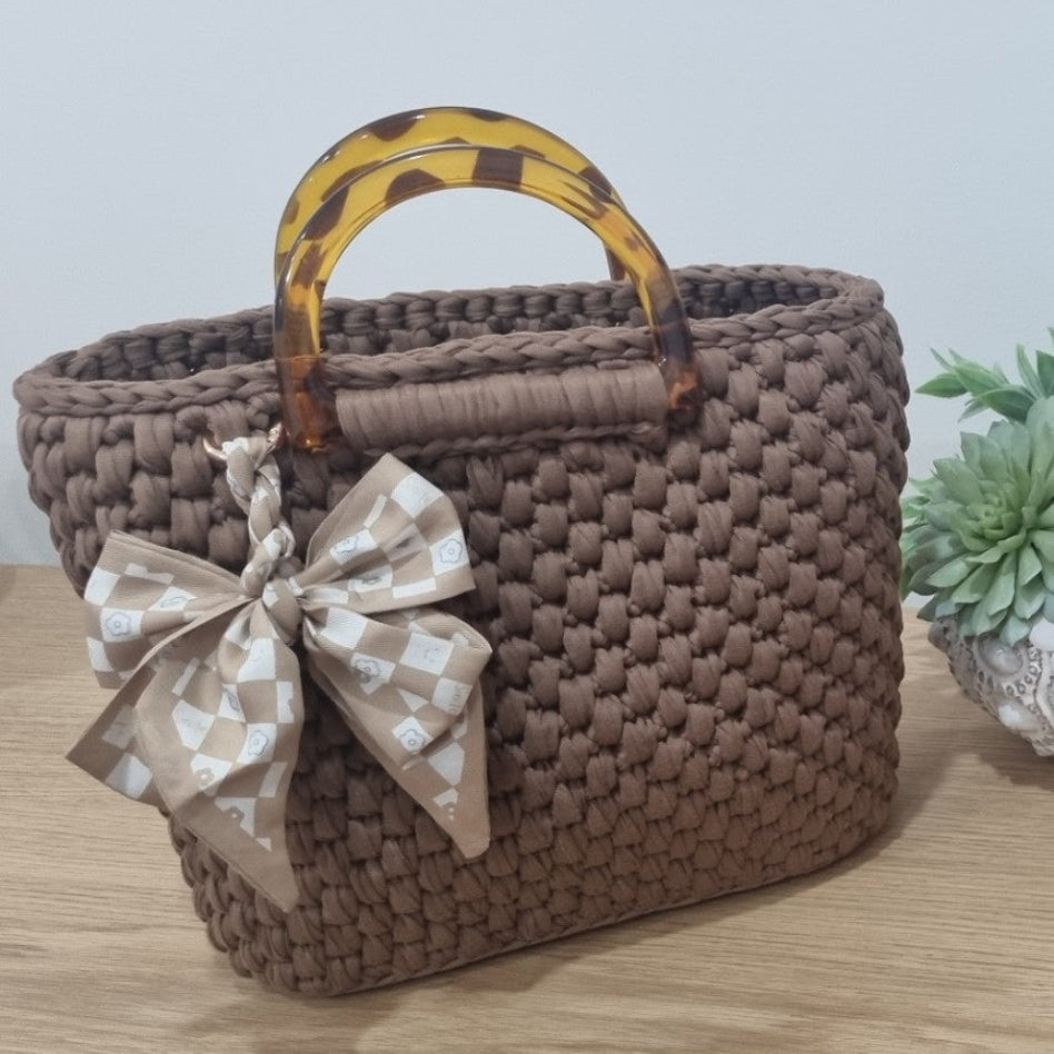 Coastal Loops – Handmade Crochet Tote Bag - Mocha
