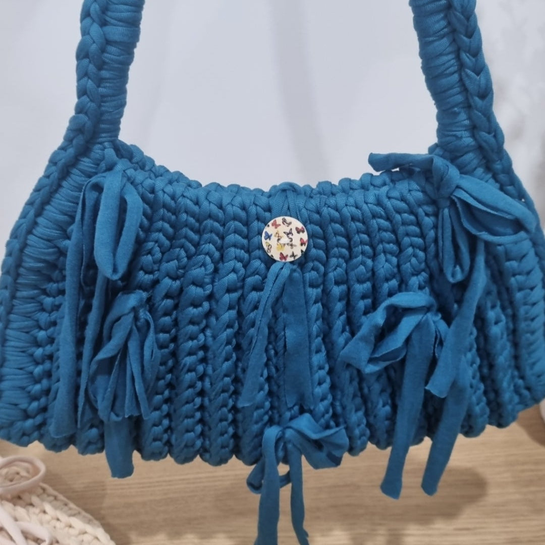 Coastal Loops – Handmade Crochet Handbag – Ocean Breeze