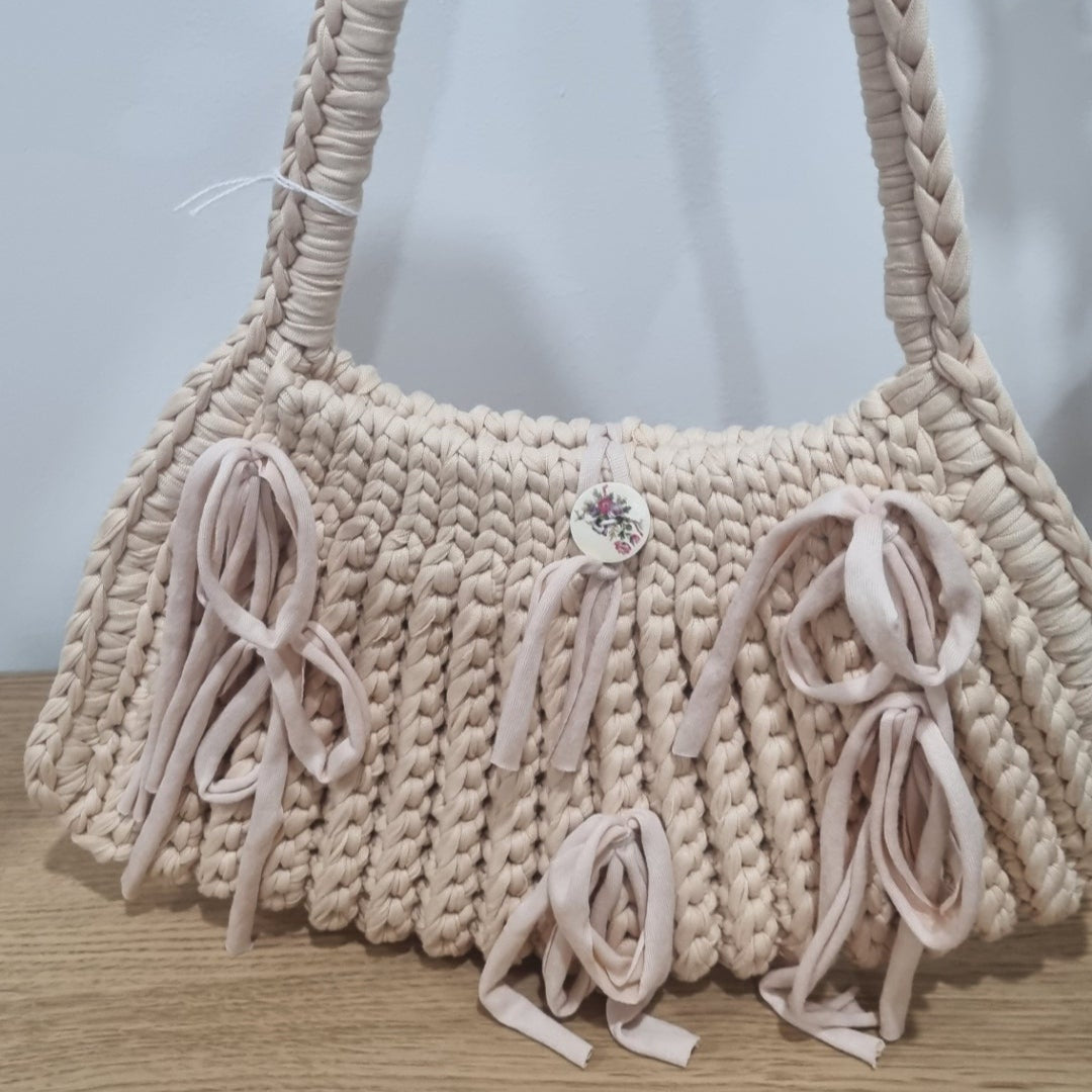 Coastal Loops – Handmade Crochet Handbag – Sand Dune